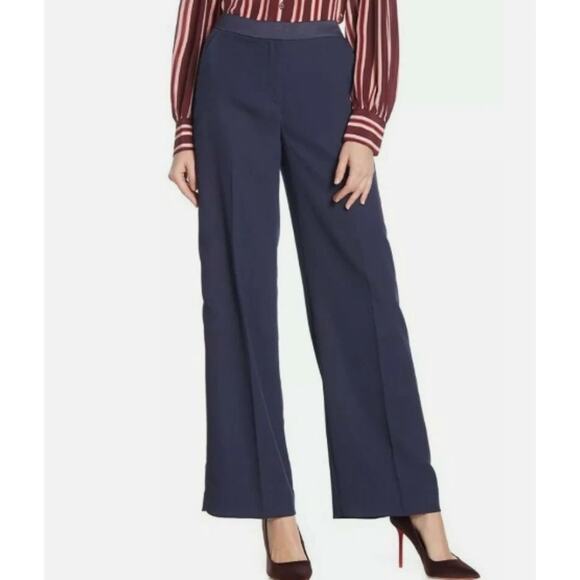 Boden Marlin Wide Leg Pants Women's High Rise Navy Blue Size 10 Regular - Picture 1 of 8